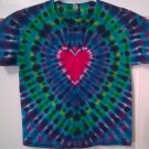 New Tie Dye Youth XS Alstyle 100% Cotton Short Sleeve Tshirt Multi-color Heart