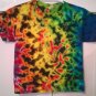 New Tie Dye Youth XS Alstyle 100% Cotton Short Sleeve Tshirt Multi-color Crinkle