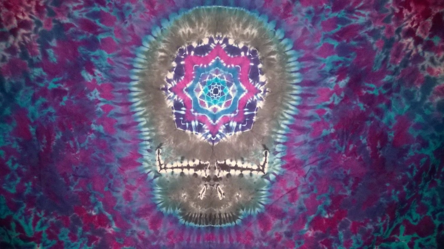 Tie Dye Tapestry Grateful Dead Skull - Steal Your Face 100% Cotton Flannel Rainbow colors