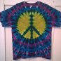 New Tie Dye L Gildan T shirt Peace Sign Blue Purple background