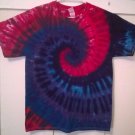 New Tie Dye L Gildan T shirt Red Purple Blue Spiral pattern