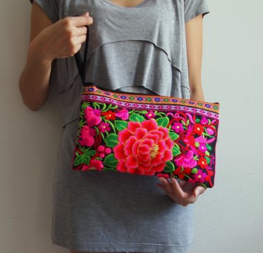 Hmong Old Vintage Style Ethnic Thai Boho Medium Size Bag