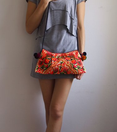 Hmong Old Vintage Style Ethnic Thai Boho Medium Size Bag