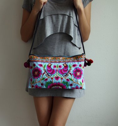Hmong Old Vintage Style Ethnic Thai Boho Medium Size Bag
