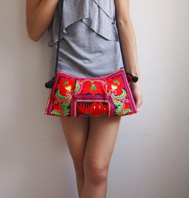 Hmong Old Vintage Style Ethnic Thai Boho Medium Size Bag
