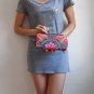 Hmong Vintage Style Ethnic Embroidered Thai Boho Hobo Small Clutch Purse Bag