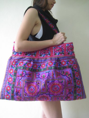 Ethnic Hobo Boho Asian Embroidered Thai Tote Shoulder Shoppers Hmong HandBag