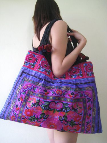 Ethnic Hobo Boho Asian Embroidered Thai Tote Shoulder Shoppers Hmong HandBag