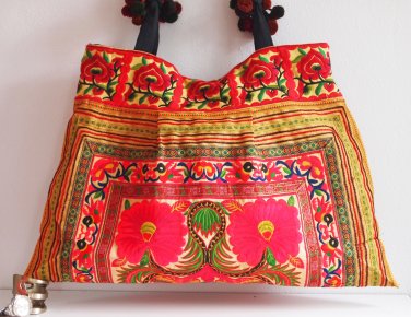 Ethnic Hobo Boho Asian Embroidered Thai Tote Shoulder Shoppers Hmong HandBag