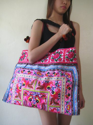 Ethnic Hobo Boho Asian Embroidered Thai Tote Shoulder Shoppers Hmong HandBag