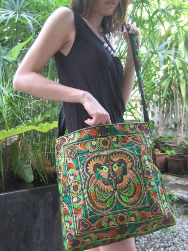 Hmong Vintage Style Unique Ethnic Thai Shoulder Sling Dangle Bag