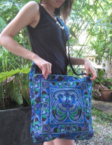 Hmong Vintage Style Unique Ethnic Thai Shoulder Sling Dangle Bag