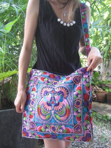 Hmong Vintage Style Unique Ethnic Thai Shoulder Sling Dangle Bag