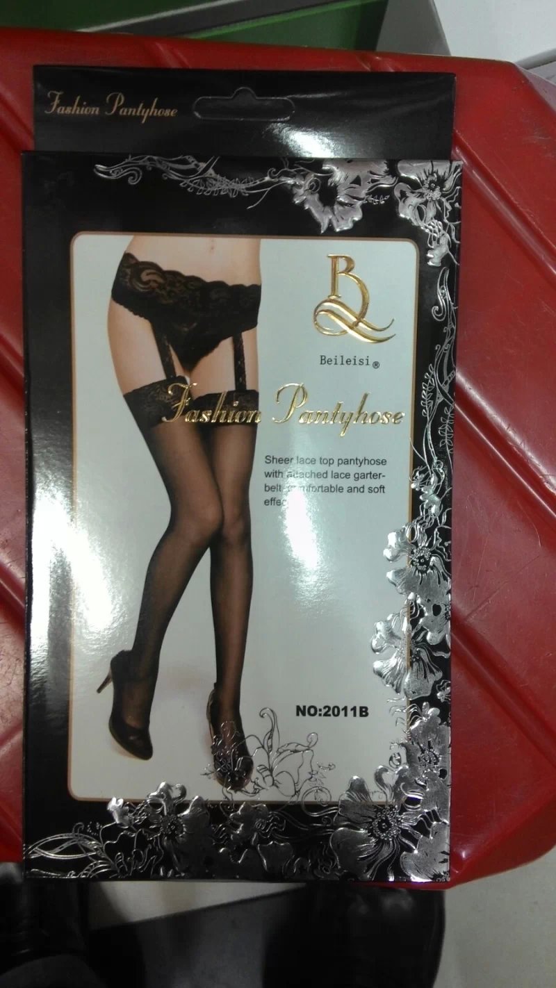 Lace Hosiery Garter Long Stocking Black