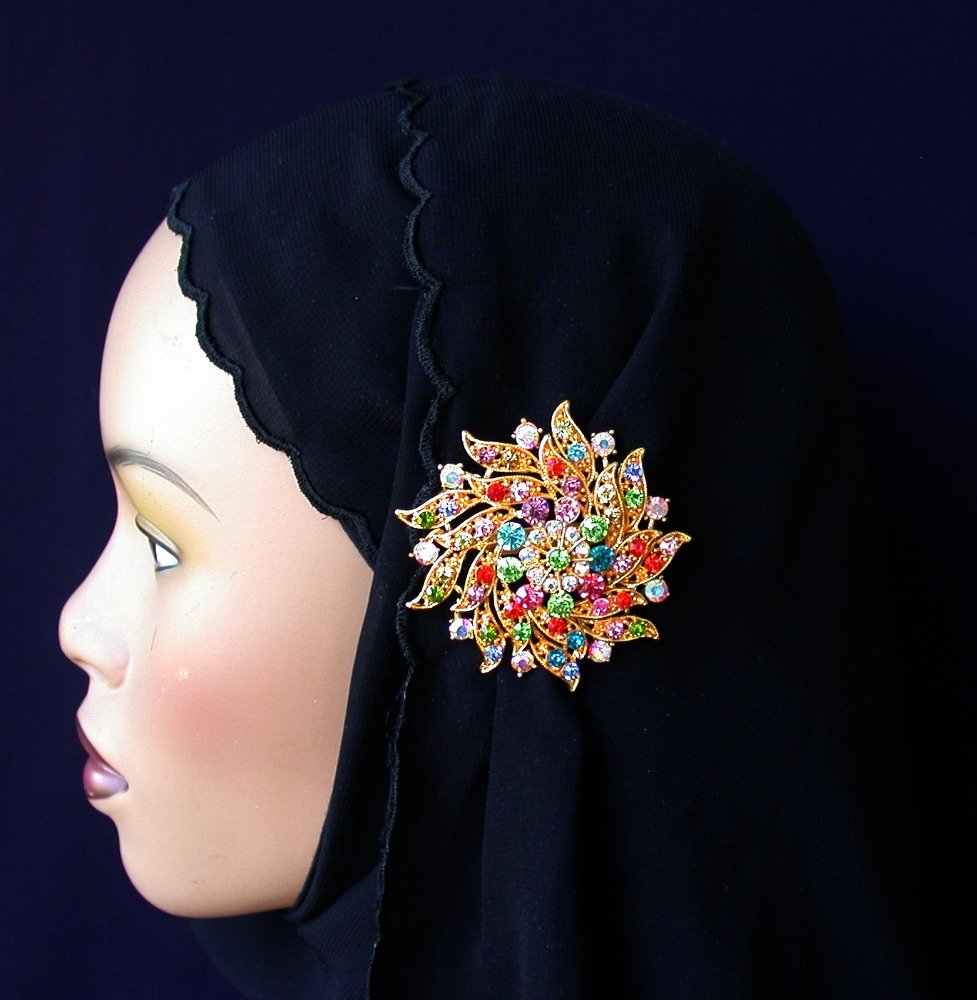  Hijab  Pin  Multicolor Flower