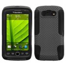 Blackberry Torch 9850 9860 Dual Layer Hybrid Mesh Case Grey on Black Free Ship
