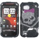 SKULLS DIAMOND BLING CRYSTAL FACEPLATE CASE COVER FOR HTC REZOUND THUNDERBOLT 2