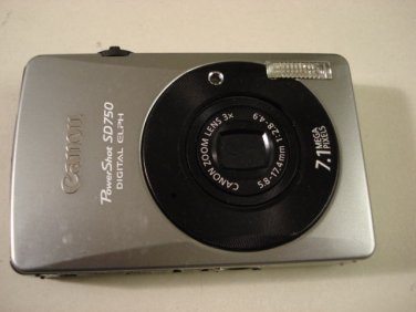 Very Nice Canon Powershot SD750 Digital Camera IXUS 75 - Black