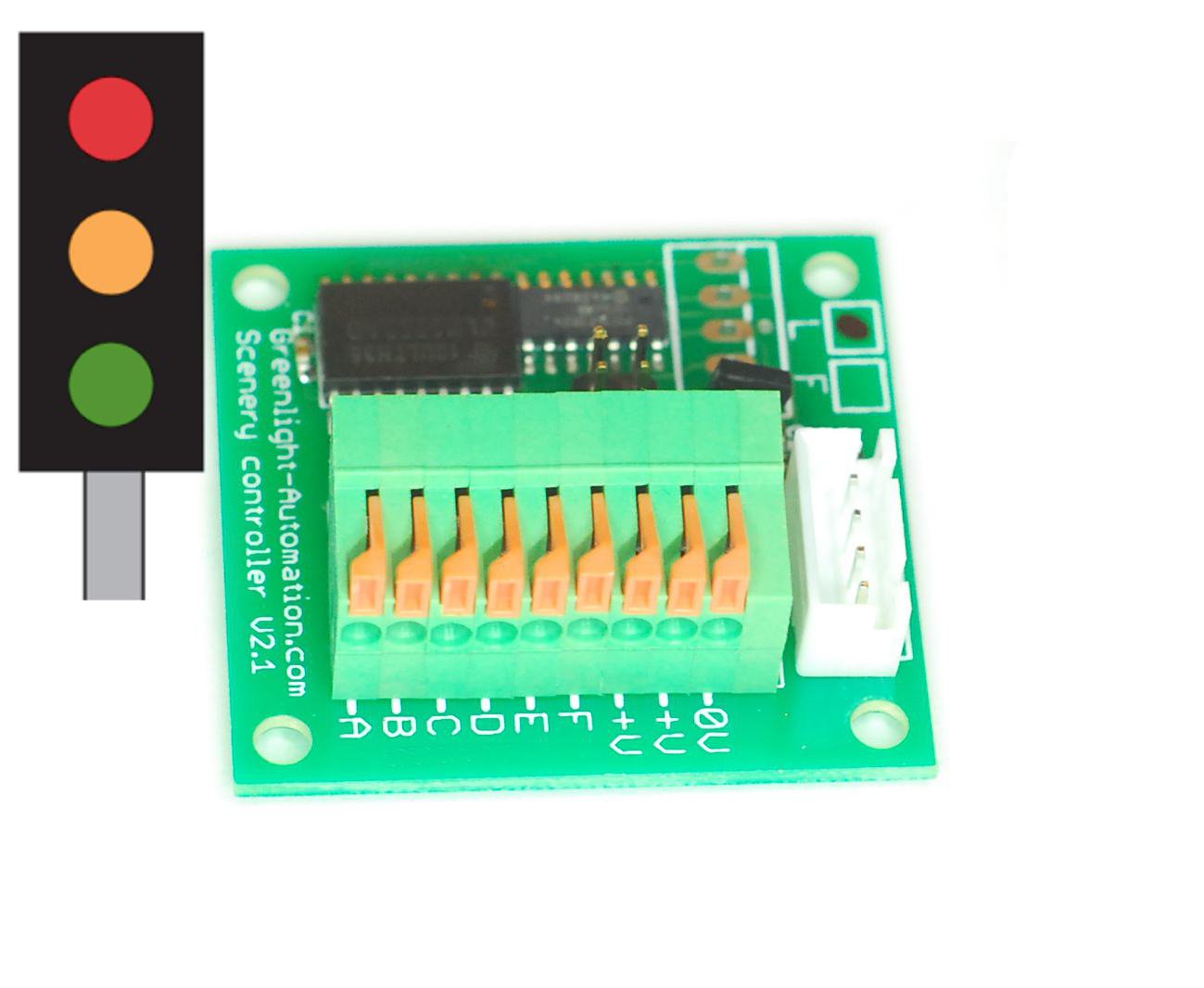 Model Railroad LED traffic light controller module for O, HO, N gauge