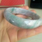 Certified Green-Lavender 100% Natural undyed A Jadeite Jade Bangle Bracelet 59mm