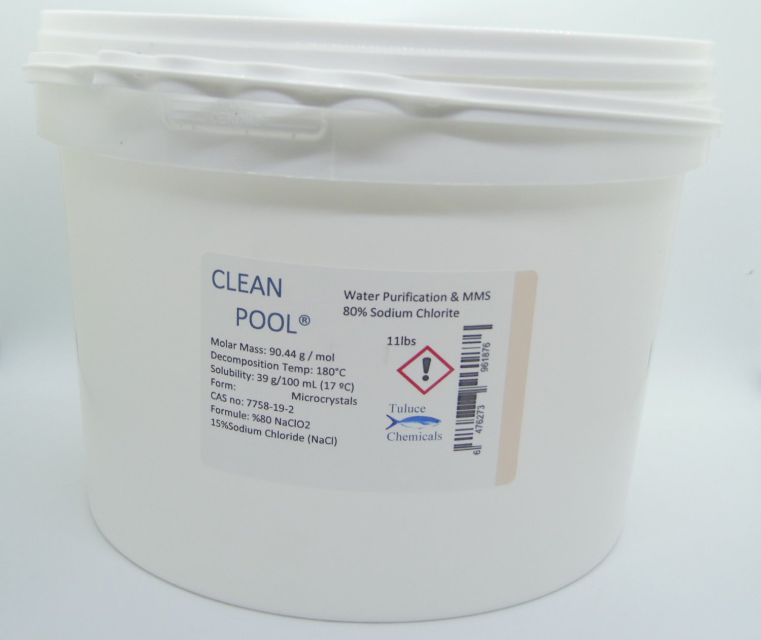 5kg Clean Pool Sodium Chlorite 80% powder water purification Clorito de Sodio 11lbs