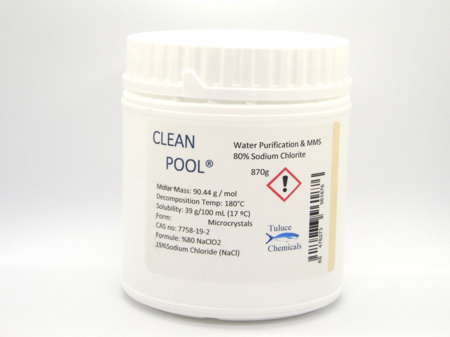 2lbs Clean Pool Sodium Chlorite 80% powder water purification Clorito de Sodio 2lbs