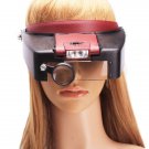 Up to 10X Magnifying Glass Headset Loupe Magnifier Lens Visor with 2 LED Light