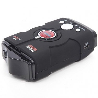V8 Radar Detector Car Alarm English Voice Warning Black+Silver