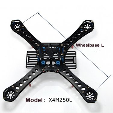 250mm 4-Axis Quadcopter Frame Kit Landing Skid Carbon Fiber