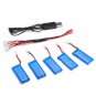 H107C-005 5x3.7V 500mAh Battery 2 to 5 Cable USB Charging Cable
