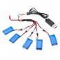 H107C-005 5x3.7V 500mAh Battery 2 to 5 Cable USB Charging Cable