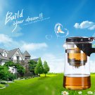 Heat Resistant Filtering Elegant Glass Teapot Teaset With 6 Teacups