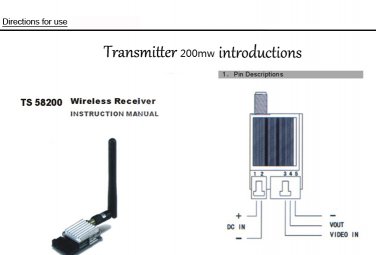 5.8G 200Mmw Wireless Audio Video Receiver And TS58200 Transmitter
