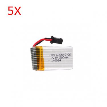 5 X 7.4V 500mAh JJRC H8C DFD F183 RC Quadcopter Spare Part 7.4V 500mAh Battery
