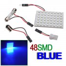 2X Car Interior 48 SMD LED Bulb Lamp Panel T10 Dome Bulb BA9S Adapter