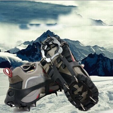 18 Teeth Antislip Ice Snow Shoe Spikes Mountaineering Hiking Crampons