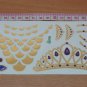 Bling bling stone crown gold temporary tattoo for girls, fashion lady body art gold tattoo
