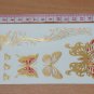 metallic gold butterfly temporary tattoo, art musical note butterfly girl&acirc;��s chest flash tattoo