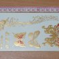 metallic gold butterfly temporary tattoo, art musical note butterfly girl&acirc;��s chest flash tattoo
