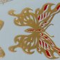 metallic gold butterfly temporary tattoo, art musical note butterfly girl&acirc;��s chest flash tattoo