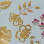 Sexy gold flower transfer tattoo for girl, fashion body art water proof floral temporary tattoo