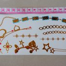 Girl’s flash gold anklet temporary tattoo sticker skin art in party gold jewelry tattoo art