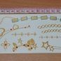 Girl&acirc;��s flash gold anklet temporary tattoo sticker skin art in party gold jewelry tattoo art