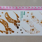 Fresh folio eye shadow gold tattoo for woman, sexy girl eye decorative skin art metallic