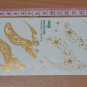 Fresh folio eye shadow gold tattoo for woman, sexy girl eye decorative skin art metallic