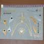 Party trendy body art gold and silver necklace temporary tattoos, feather gold tattoo