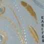 Party trendy body art gold and silver necklace temporary tattoos, feather gold tattoo