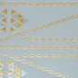 Cool party body art geometric triangle gold metallic tattoos, flash temporary tattoo