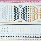 Cool western tribal style flash triangle pattern geometric metallic temporary tattoo