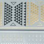 Cool western tribal style flash triangle pattern geometric metallic temporary tattoo